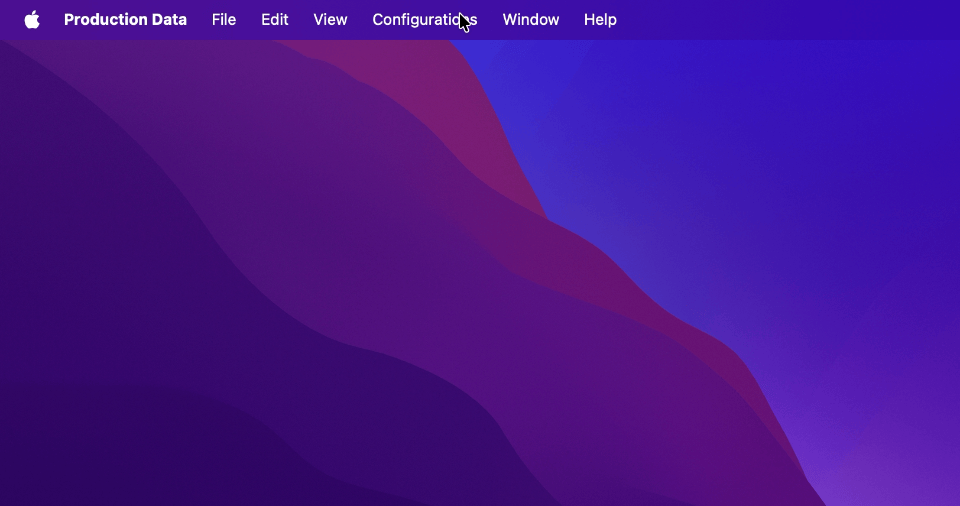 Configurations Menu
