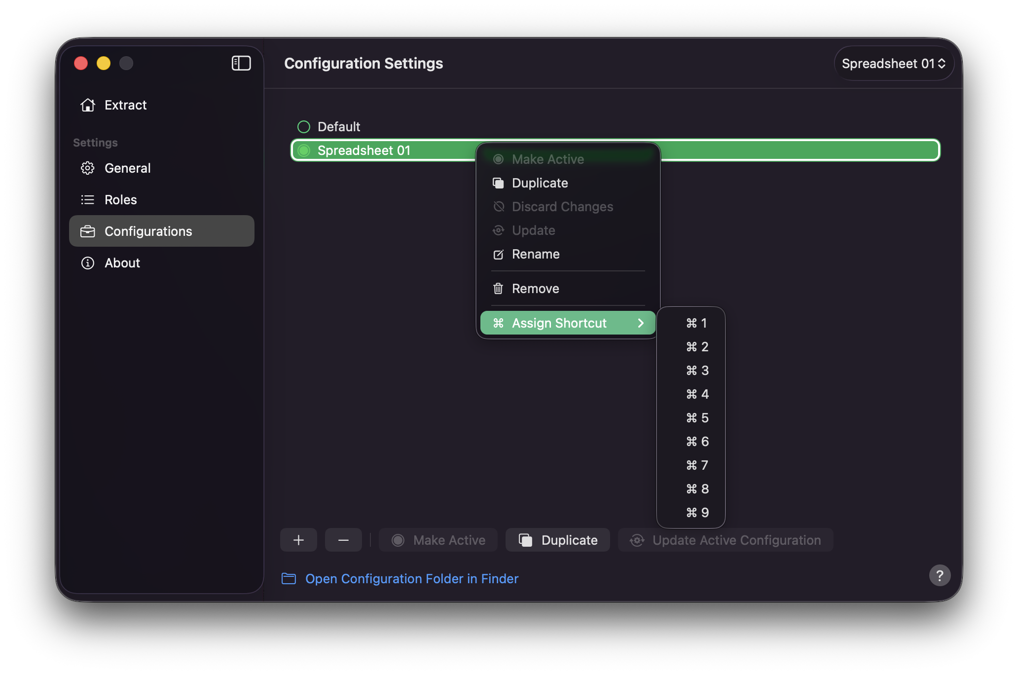 Assign Shortcut